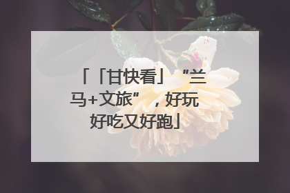 「甘快看」“兰马+文旅”，好玩好吃又好跑