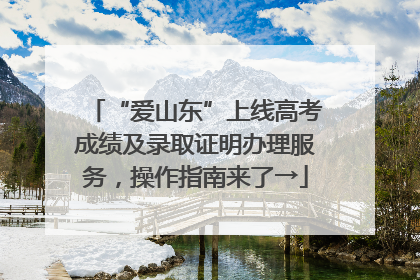 “爱山东”上线高考成绩及录取证明办理服务，操作指南来了→