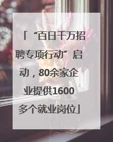 “百日千万招聘专项行动”启动，80余家企业提供1600多个就业岗位