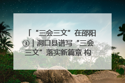 “三会三文”在邵阳③｜洞口县谱写“三会三文”落实新篇章 构建协同联动大格局