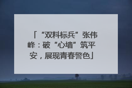 “双料标兵”张伟峰：破“心墙”筑平安，展现青春警色