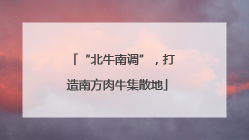 “北牛南调”，打造南方肉牛集散地