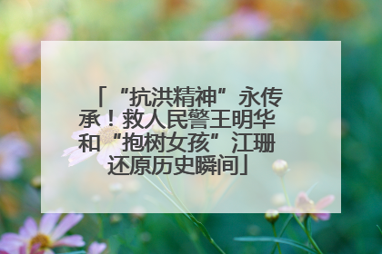“抗洪精神”永传承！救人民警王明华和“抱树女孩”江珊还原历史瞬间