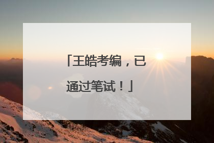 王皓考编，已通过笔试！