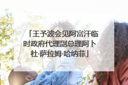 王予波会见阿富汗临时政府代理副总理阿卜杜·萨拉姆·哈纳菲