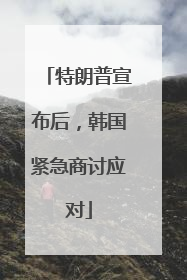 特朗普宣布后，韩国紧急商讨应对