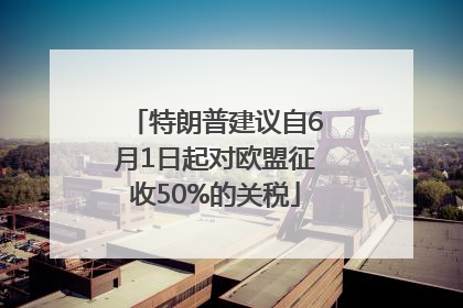 特朗普建议自6月1日起对欧盟征收50%的关税