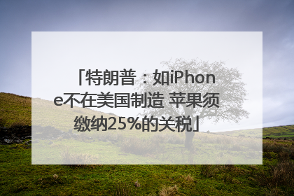 特朗普：如iPhone不在美国制造 苹果须缴纳25%的关税
