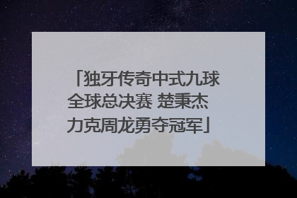 独牙传奇中式九球全球总决赛 楚秉杰力克周龙勇夺冠军