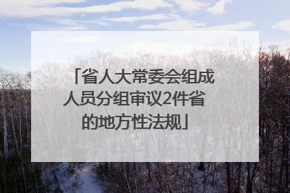省人大常委会组成人员分组审议2件省的地方性法规