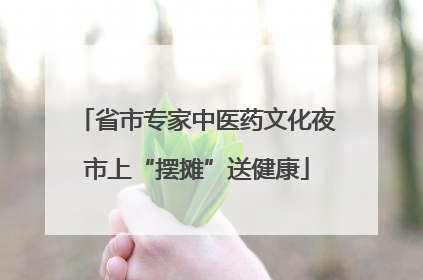 省市专家中医药文化夜市上“摆摊”送健康