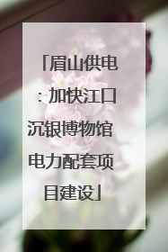 眉山供电：加快江口沉银博物馆电力配套项目建设