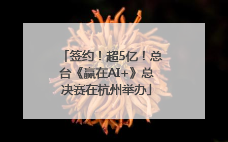 签约！超5亿！总台《赢在AI+》总决赛在杭州举办