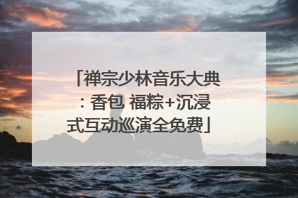 禅宗少林音乐大典：香包 福粽+沉浸式互动巡演全免费