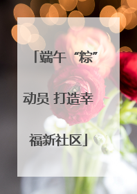 端午“粽”动员 打造幸福新社区