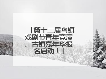 第十二届乌镇戏剧节青年竞演、古镇嘉年华报名启动！