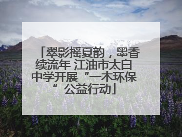 翠影摇夏韵，墨香续流年 江油市太白中学开展“一木环保”公益行动