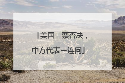 美国一票否决，中方代表三连问