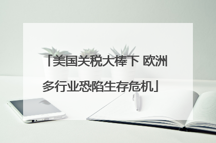 美国关税大棒下 欧洲多行业恐陷生存危机