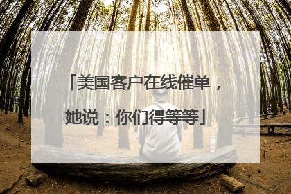 美国客户在线催单，她说：你们得等等
