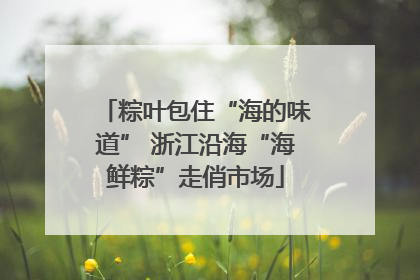 粽叶包住“海的味道” 浙江沿海“海鲜粽”走俏市场