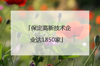 保定高新技术企业达1850家