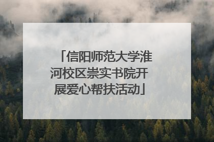 信阳师范大学淮河校区崇实书院开展爱心帮扶活动