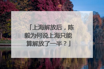上海解放后，陈毅为何说上海只能算解放了一半？
