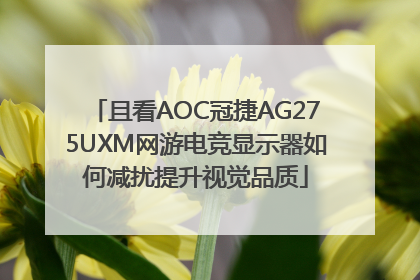 且看AOC冠捷AG275UXM网游电竞显示器如何减扰提升视觉品质