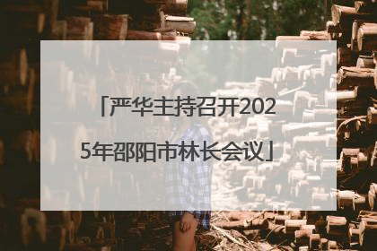 严华主持召开2025年邵阳市林长会议