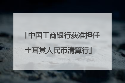 中国工商银行获准担任土耳其人民币清算行