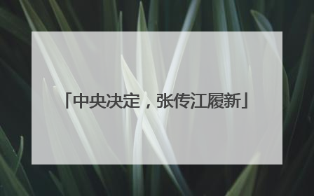 中央决定，张传江履新