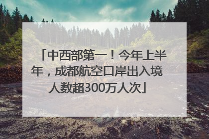 中西部第一！今年上半年，成都航空口岸出入境人数超300万人次