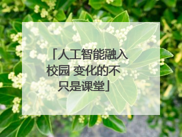 人工智能融入校园 变化的不只是课堂