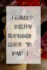 云南昌宁：多措并举筑牢校园食品安全“防护墙”