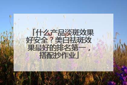 什么产品淡斑效果好安全？美白祛斑效果最好的排名第一，搭配抄作业