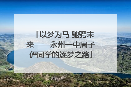 以梦为马 驰骋未来——永州一中周子俨同学的逐梦之路