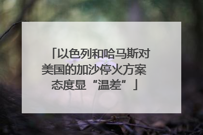 以色列和哈马斯对美国的加沙停火方案态度显“温差”