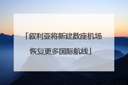 叙利亚将新建数座机场 恢复更多国际航线