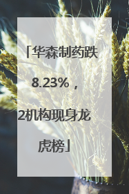 华森制药跌8.23%，2机构现身龙虎榜