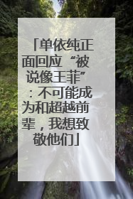 单依纯正面回应“被说像王菲”：不可能成为和超越前辈，我想致敬他们