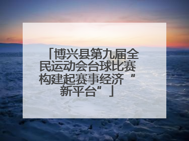 博兴县第九届全民运动会台球比赛构建起赛事经济“新平台”