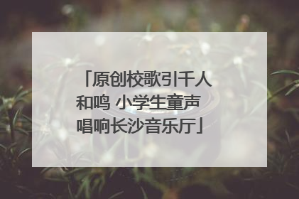 原创校歌引千人和鸣 小学生童声唱响长沙音乐厅