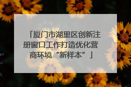 厦门市湖里区创新注册窗口工作打造优化营商环境“新样本”