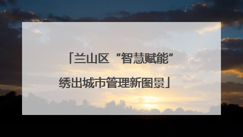 兰山区“智慧赋能”绣出城市管理新图景