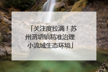 关注度拉满！苏州渭塘镇精准治理小流域生态环境