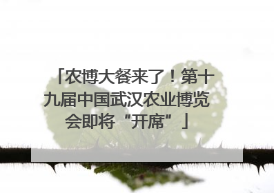 农博大餐来了！第十九届中国武汉农业博览会即将“开席”