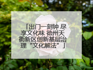 出门一刻钟 尽享文化味 德州天衢新区创新基层治理“文化解法”