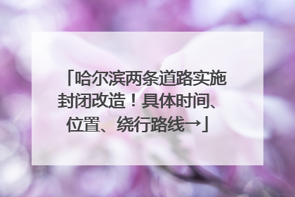 哈尔滨两条道路实施封闭改造！具体时间、位置、绕行路线→