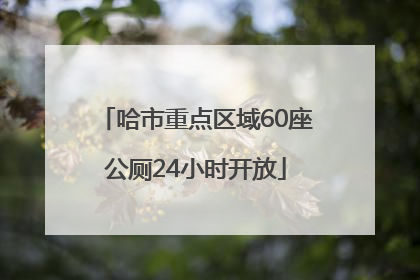 哈市重点区域60座公厕24小时开放